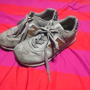 New Balance Sneakers in Gray and Leopard